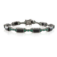 Bracciale in argento con Spinello Nero (KM by Juwelo)