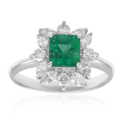 Anello in platino con Smeraldo Zambia AAA (CIRARI)
