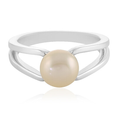 Anello in argento con Perla d'Acqua Dolce Bianca