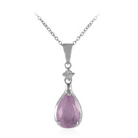 Collana in argento con Quarzo porpora pastello
