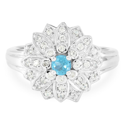 Anello in argento con Apatite Blu Neon