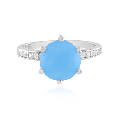Anello in argento con Calcedonio Blu
