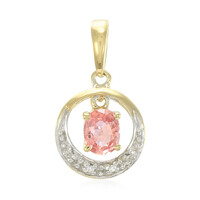Ciondolo placcato in oro con Zaffiro Padparadscha