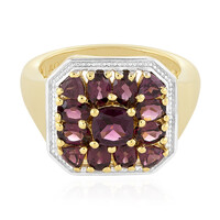 Anello placcato in oro con Rodolite