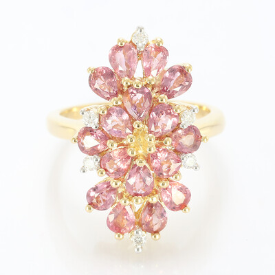 Anello in oro con Zaffiro Padparadscha (non riscaldato) (AMAYANI)