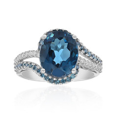 Anello in oro con Topazio Blu Londra