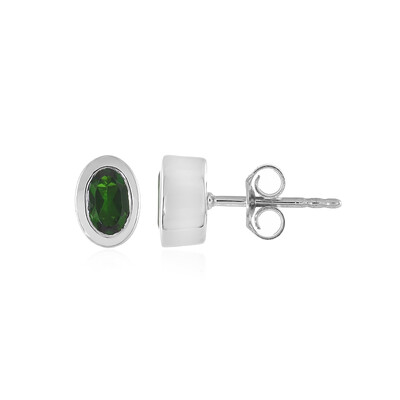 Orecchini in argento con Diopside Russo