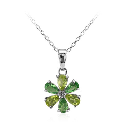 Collana in argento con Peridoto della Birmania
