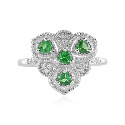 Anello in argento con Tsavorite della Tanzania