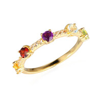 Anello in argento con gemme preziose miste