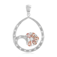Ciondolo placcato in platino con Zaffiro Padparadscha