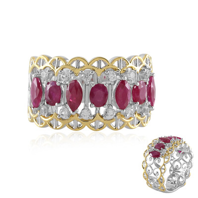 Anello in argento con Rubino della Birmania (Gems en Vogue)