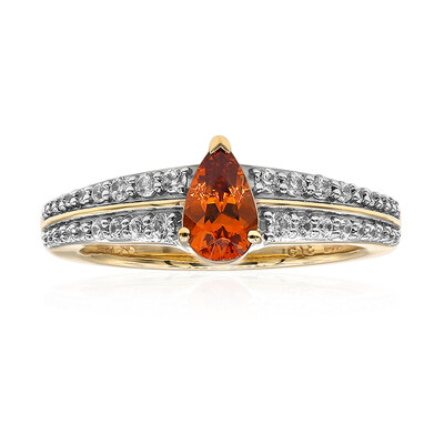 Anello in oro con Spessartina Californiana (Amanda Adkins)