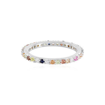 Anello in argento con Zaffiro Fancy