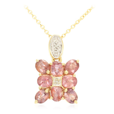 Collana in oro con Zaffiro Padparadscha (non riscaldato) (AMAYANI)