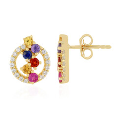 Orecchini in argento con Zaffiro Fancy