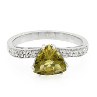 Anello in argento con Quarzo Oliva