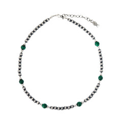 Collana in argento con Malachite (Desert Chic)