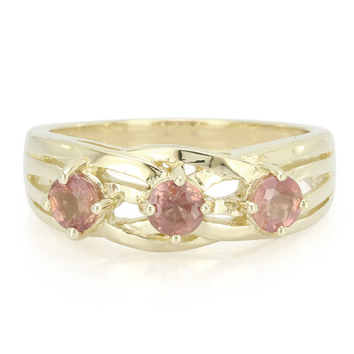 Anello in oro con Zaffiro Padparadscha (non riscaldato)