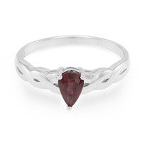 Anello placcato in platino con Rubino Malawi