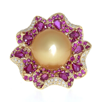 Anello in oro con Perla d'Acqua Dolce Dorata (CIRARI)