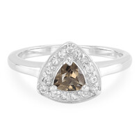 Anello in argento con Quarzo Fumè