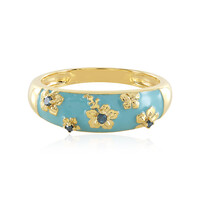 Anello in argento con Diamante Blu I3