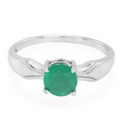 Anello in argento con Calcedonio Verde