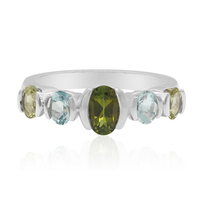 Anello in argento con Tormalina Verde