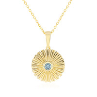 Collana in argento con Diamante Blu I2