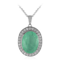 Collana in argento con Quarzo verde pastello