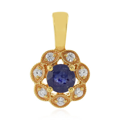 Ciondolo in argento con Zaffiro Blu del Madagascar