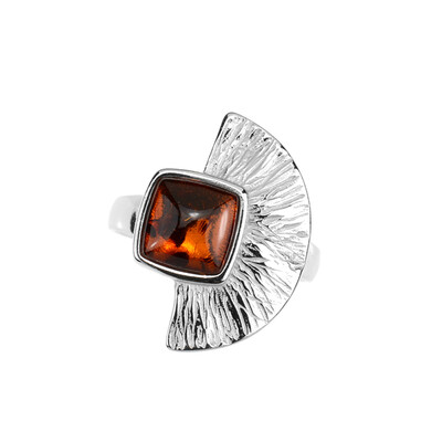 Anello in argento con Ambra Baltica (MONOSONO COLLECTION)