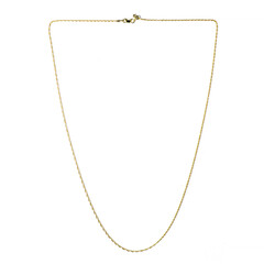 Catenina a corda regolabile con cursore in argento 925 placcato oro gallo - 61 cm - 2,89 g