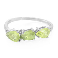 Anello in argento con Zaffiro Verde AAA
