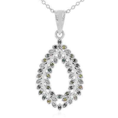 Collana in argento con Diamante Blu I3