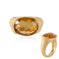 Anello in argento con Quarzo Champagne