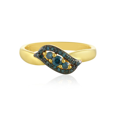 Anello in argento con Diamante Blu I4