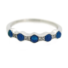 Anello in argento con Opale Blu Neon