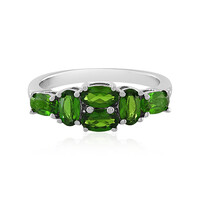 Anello in argento con Diopside Russo