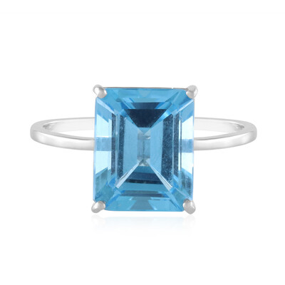 Anello in oro con Topazio Blu Svizzero