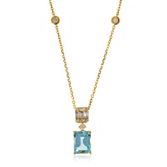 Collana in oro con Acquamarina Brasiliana AAA (AMAYANI)