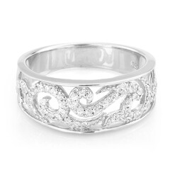 Anello in argento con Zaffiro Bianco
