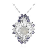 Collana in argento con Pietra di Luna Arcobaleno