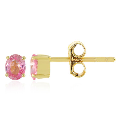 Orecchini in oro con Zaffiro Ceylon Rosa