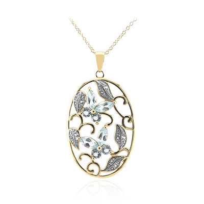 Collana in argento con Topazio Blu Cielo