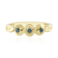 Anello in argento con Diamante Blu I3