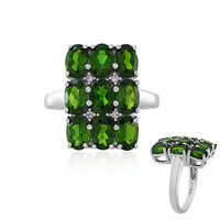Anello in argento con Diopside Russo