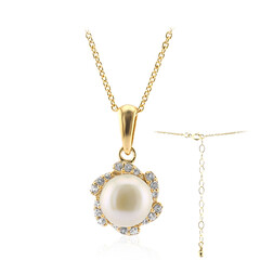 Collana in argento con Perla d'Acqua Dolce Bianca