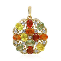 Ciondolo in argento con Zaffiro Fancy